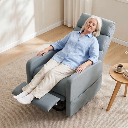 Electric Lift Recliner Chair with Remote Control, 135° Recline, Light Grey