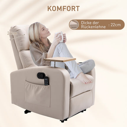 Elektrischer Relaxsessel, Mikrofaser, hellgrau mit Massagefunktion