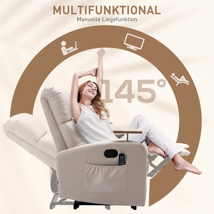 Elektrischer Relaxsessel, Mikrofaser, hellgrau mit Massagefunktion
