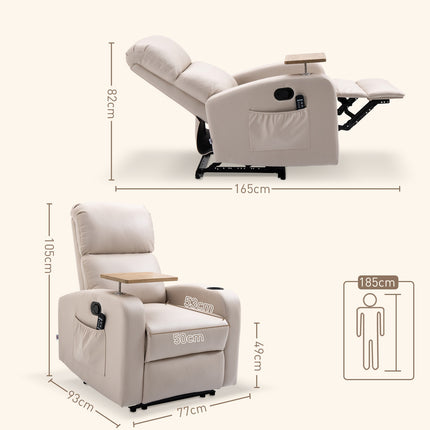 Elektrischer Relaxsessel, Mikrofaser, hellgrau mit Massagefunktion