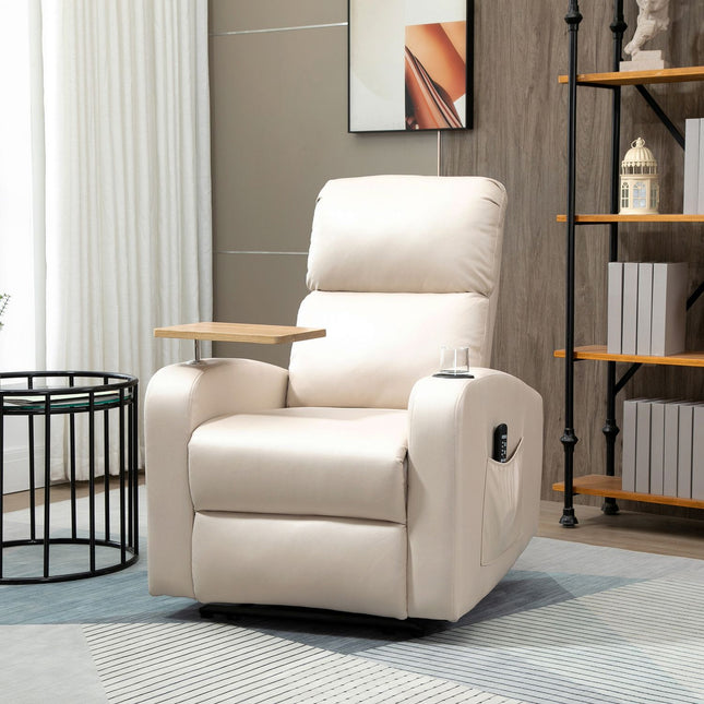 Electric recliner, microfiber, light gray massage function
