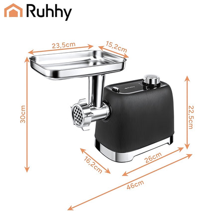 Electric Meat Grinder 2400W with Reverse Function, 3 Stainless Steel Sieves