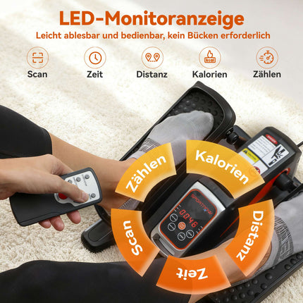 Elektrischer Mini-Crosstrainer, 12 Geschwindigkeiten, Fernbedienung, LED-Display