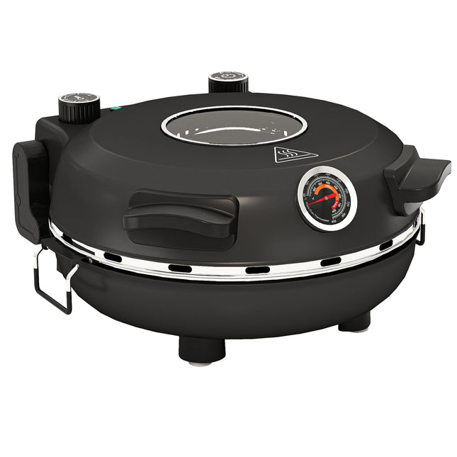 Elektrischer Pizzaofen, 430℃, 1200W, 30cm Stein, Timer