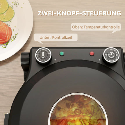 Elektrická pec na pizzu, 430℃, 1200W, kámen 30cm, časovač