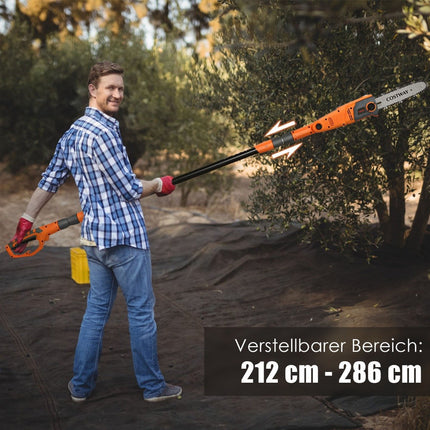 Electric Pole Saw, Adjustable 212-286 cm, Multi-Angle Head