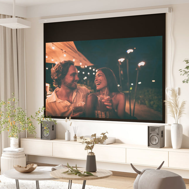 Elektrické projekční plátno 100" 16:9 HD 4K s dálkovým ovládáním