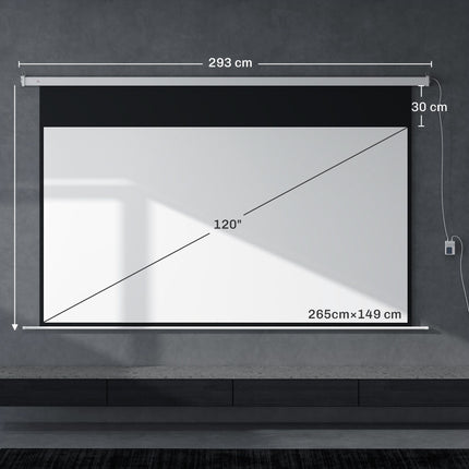 Electric Projector Screen 120 Inch 16:9, Remote Control