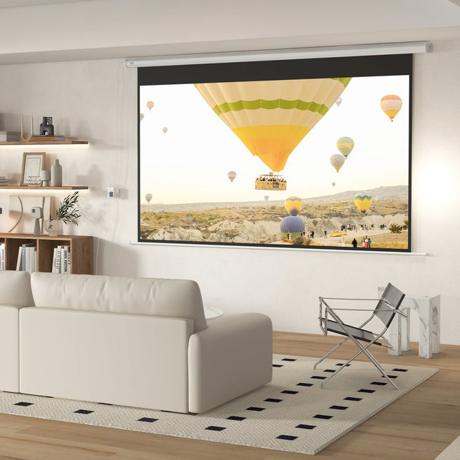 Elektrické projekční plátno 266x149 cm, 16:9 s dálkovým ovládáním