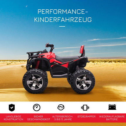 Elektro Kinderquad 12V, Scheinwerfer, USB & MP3, Rot