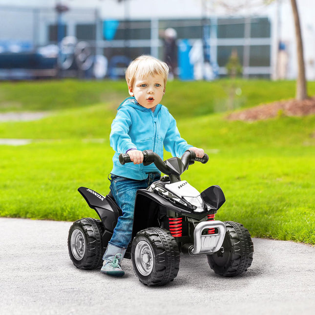 Electric ATV for kids with LED lights and horn, black