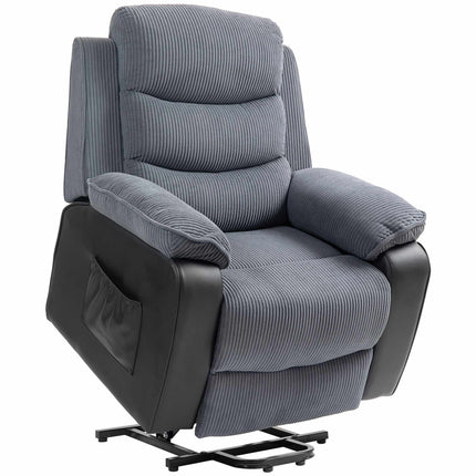 Electric Recliner Chair with Corduroy Cover, Dark Grey