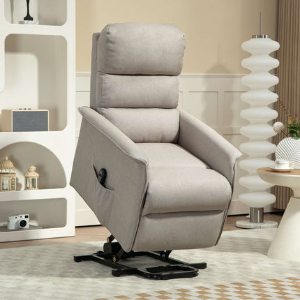 Electric Recliner Chair with Lift, Adjustable, Beige, 120 kg Capacity