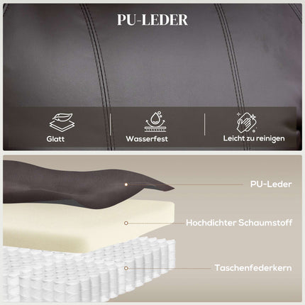 Elektrischer Relaxsessel mit Aufstehfunktion, Fernbedienung, Getränkehaltern, Braun