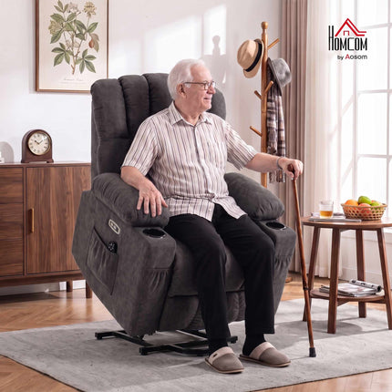 Electric Recliner Chair with Massage & Heat, Grey