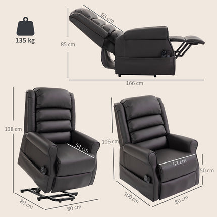Electric Recliner Chair with Massage and Heat, Brown PU Leather