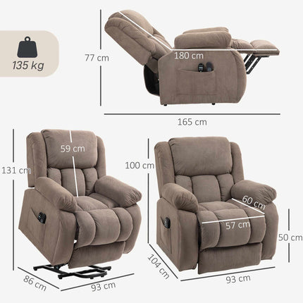 Electric Recliner Chair with Massage and Heat, Light Brown