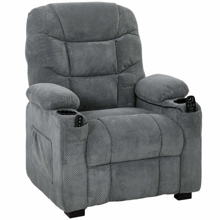 Electric Recliner Chair with Massage and Heat, Memory Function, Dark Grey