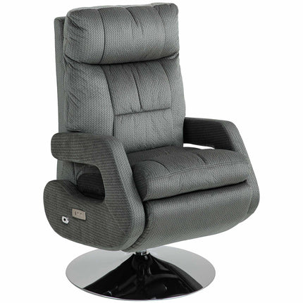 Elektrischer Relaxsessel mit USB, Samt, drehbar, Grau