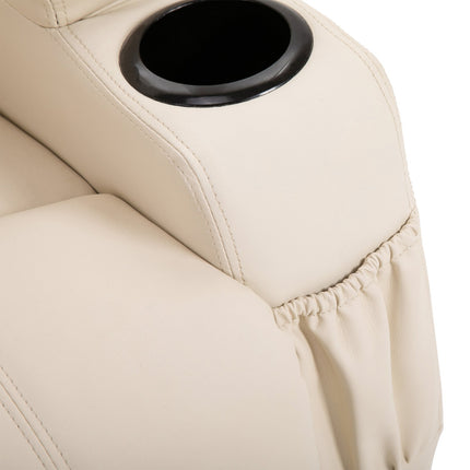 Elektrischer Relax-Massagesessel, Kunstleder, beige