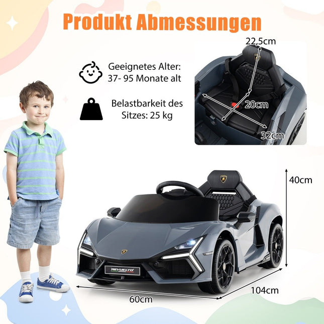 Electric Ride-On Car for Kids – 12V Lamborghini with LED Lights