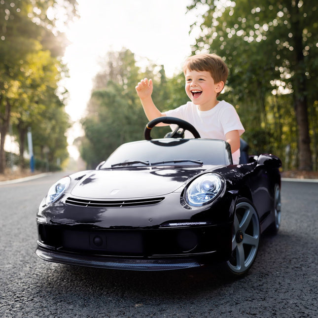 Electric Ride-On Car for Kids, Remote, Music, Black