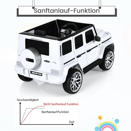 Elektrisches Kinder-Aufsitzauto mit Musik & Lichtern, Weiß