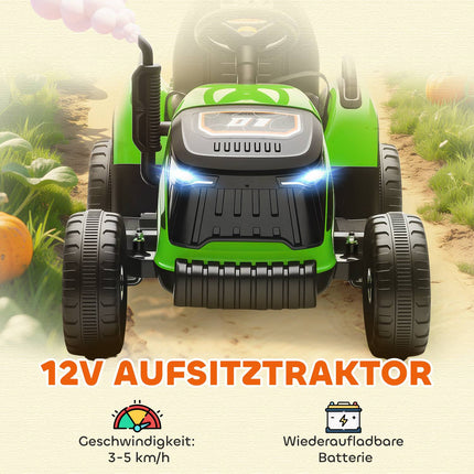 Elektrischer Aufsitz-Traktor mit Fernbedienung, 3-8 Jahre, Grün