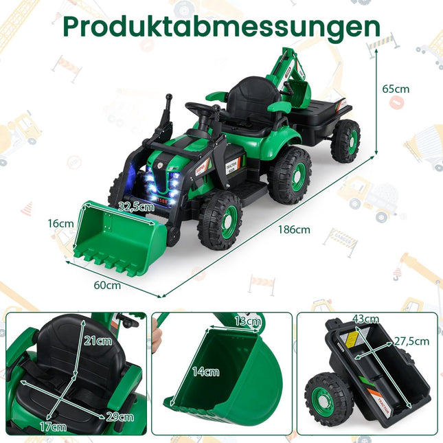Elektrischer Aufsitz-Traktor mit Anhänger & Fernbedienung – 12V
