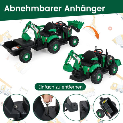 Elektrischer Aufsitz-Traktor mit Anhänger & Fernbedienung – 12V