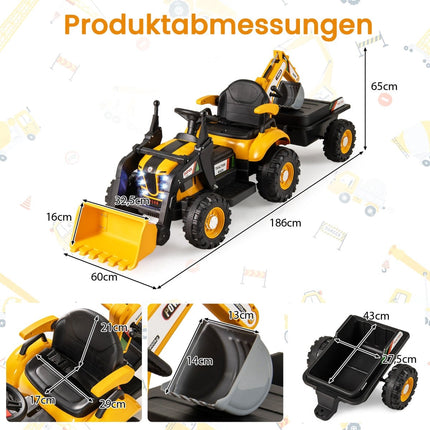 Elektrischer Aufsitz-Traktor mit Anhänger & Fernbedienung, 12V