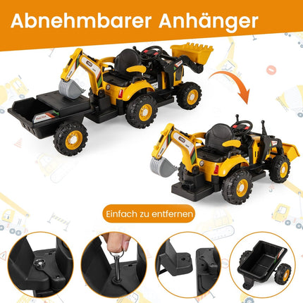 Elektrischer Aufsitz-Traktor mit Anhänger & Fernbedienung, 12V