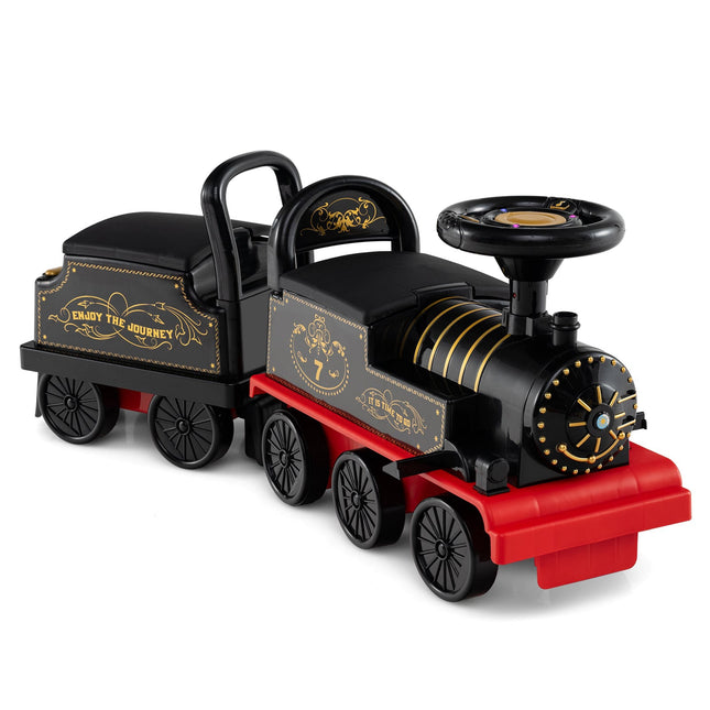 Elektrische Aufsitzbahn mit abnehmbarem Waggon, 6V, Schwarz