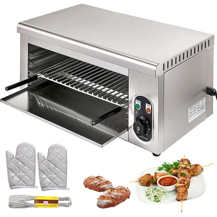 Electric Salamander Broiler 2000W, Wall Mount, Stainless
