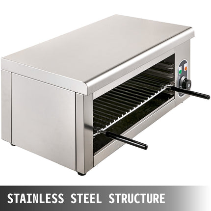 Electric Salamander Broiler 2000W, Wall Mount, Stainless
