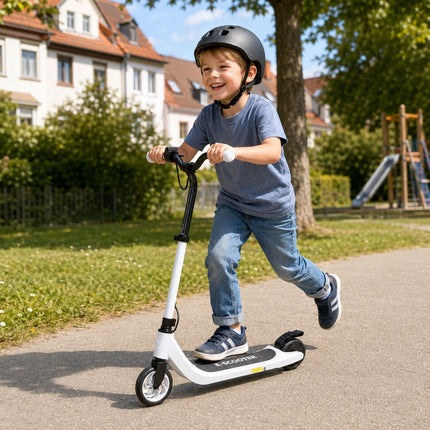 Electric Scooter for Kids, 6 km Range, Black & White