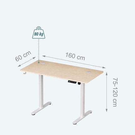 Elektrischer Sitz-Steh-Schreibtisch – Holzoptik-Platte, Speicher-Voreinstellungen
