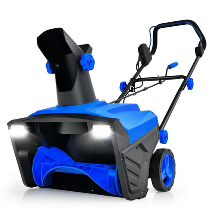 Elektrische Schneefräse mit LED-Leuchten Räummaschine 118 x 51 x 96 cm Blau + Schwarz