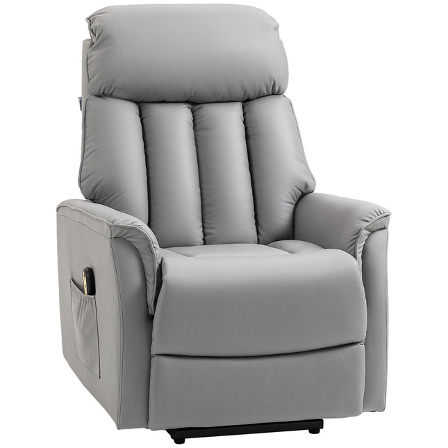 Electric recliner with standing aid, microfibre grey
