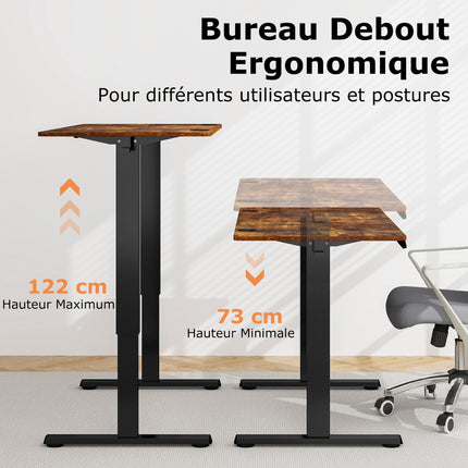 Elektrischer Stehschreibtisch 120x60 cm, höhenverstellbar von 73–122 cm