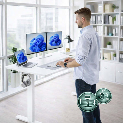Electric Standing Desk, Wood-Effect Top, Memory Presets