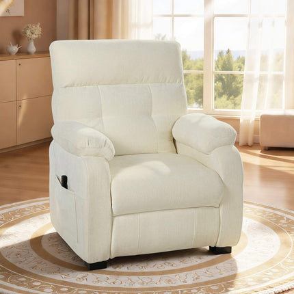 Electric TV Recliner with Footrest and Remote Control, USB Port, Side Pockets
