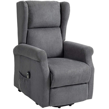 Fauteuil TV électrique avec aide à la verticalisation, fauteuil de relaxation avec fonction inclinable, aspect lin, fauteuil TV avec poche latérale, télécommande