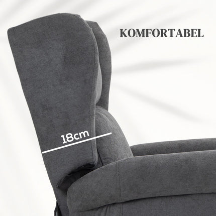 Fauteuil TV électrique avec aide à la verticalisation, fauteuil de relaxation avec fonction inclinable, aspect lin, fauteuil TV avec poche latérale, télécommande