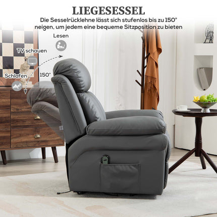 Electric recliner with stand-up aid and remote control