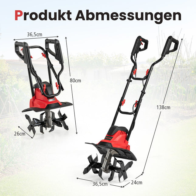 Elektro-Bodenfräse 1200W – 36cm Arbeitsbreite, 22cm Arbeitstiefe