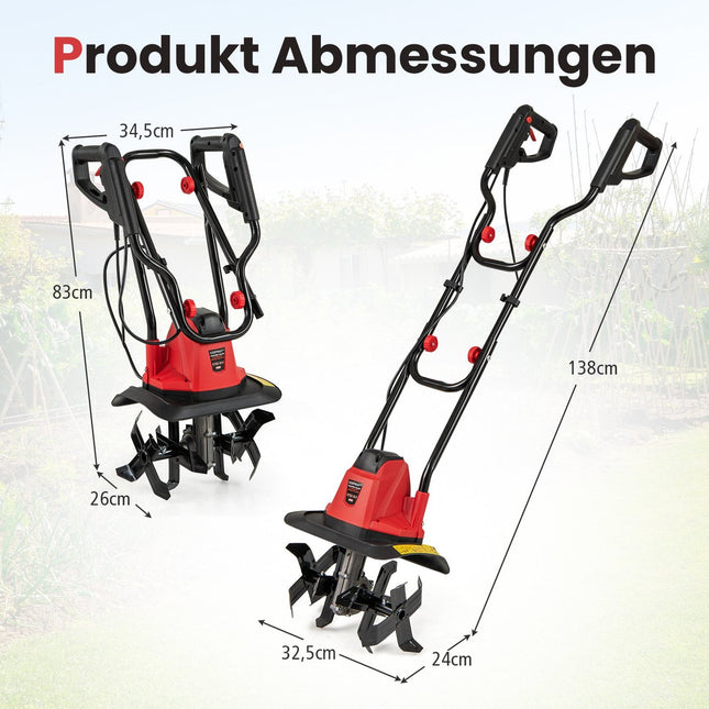 Elektro-Bodenfräse 750W – 32cm Breite, 22cm Tiefe, Sicherheitsschalter