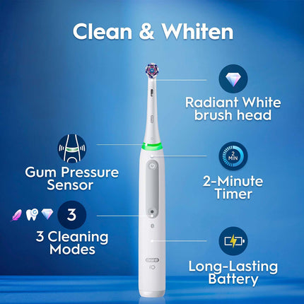 Elektrische Zahnbürste mit Whitening, 3 Modi, Drucksensor