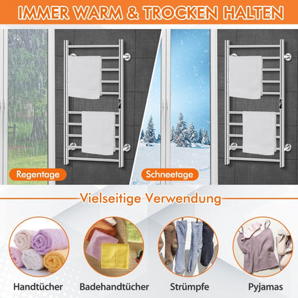 Electric Towel Warmer, 10 Bars, Timer, Overheat Protection