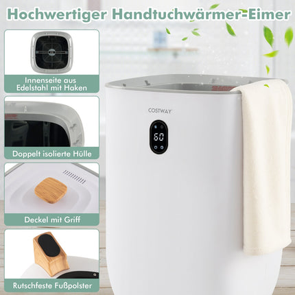 Electric Towel Warmer, 35L Capacity, Timer, White